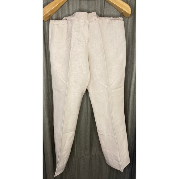 ANNE KLEIN Womens Beige Linen Blend Straight Leg Dress Pants Size 6P - Picture 3 of 11